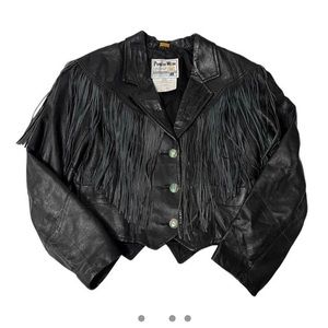 Black Fringe Leather Jacket